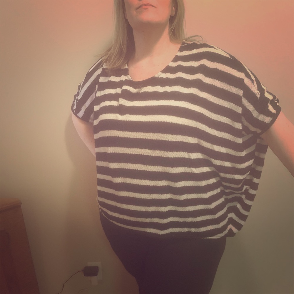 Black and white poncho